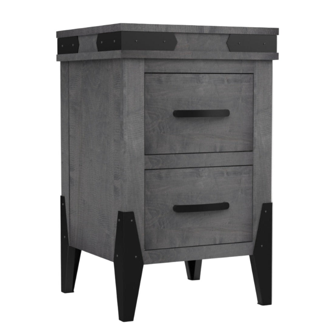 Flat Iron 2 Drawer Nightstand 20"W