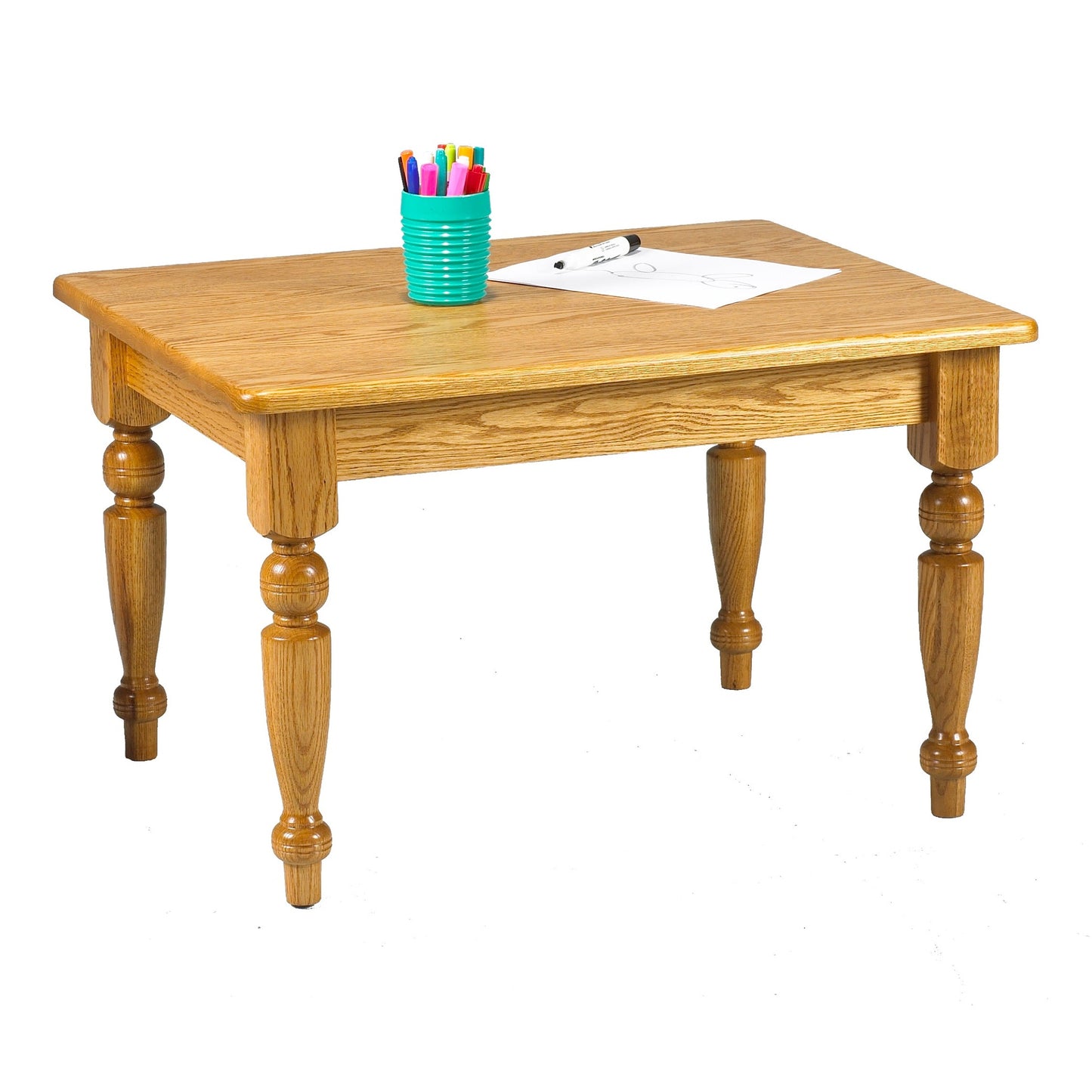 Country Lane Kids 24"Dx30"Wx18-7/8"H 2-1/2" Turned Leg Table