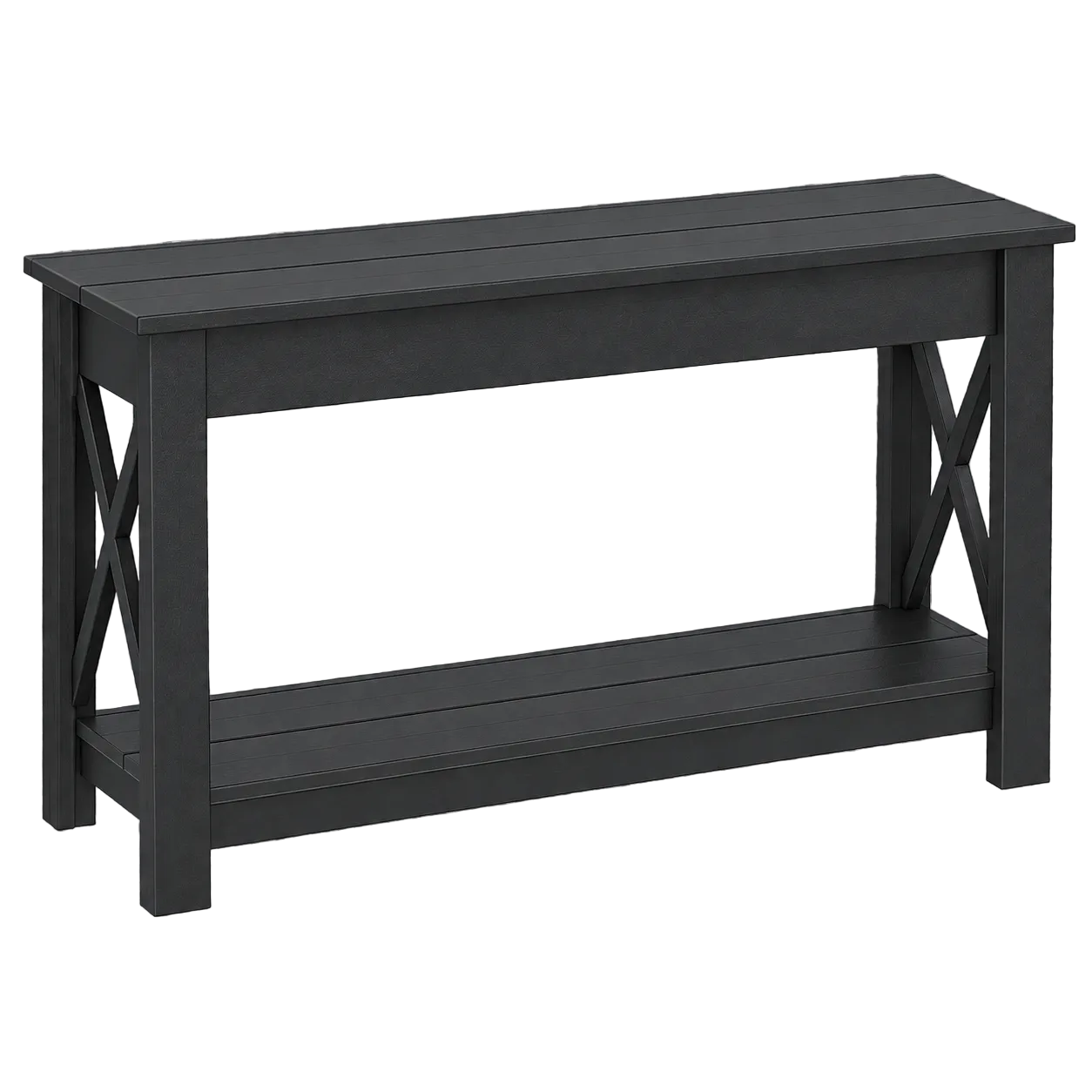 Modern Outdoor X Hall Table with Shelf
