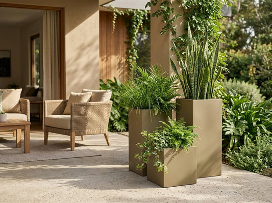 Modern Outdoor Square Planter Box 24"H