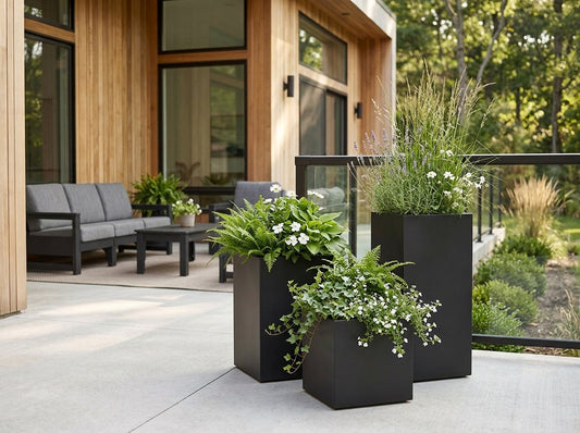 Modern Outdoor Square Planter Box 30"H