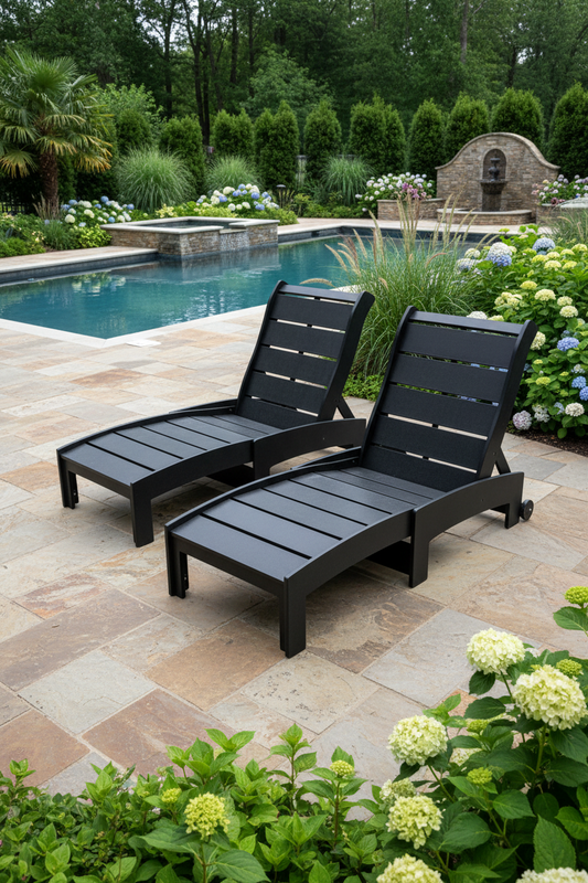 Modern Outdoor Armless Chaise Lounge