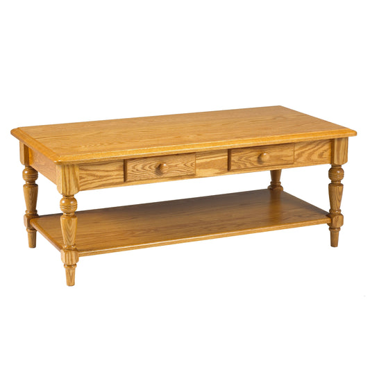 Country Lane Oval Coffee Table w/2 Drawers & Shelf