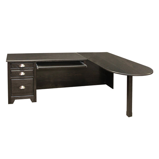 Bourbon L-Shape Desk 53-3/4"Wx24"Dx30"H & 64"Wx30"Dx30"H