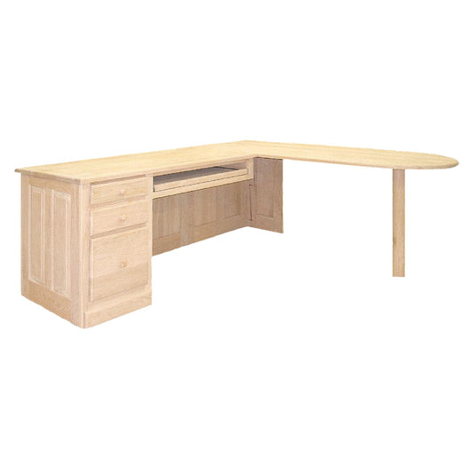 Country Lane L-Shape Desk 53-3/4"Wx24"Dx30"H & 64"Wx30"Dx30"H
