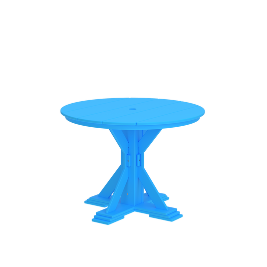 Modern Outdoor X-Base Round Dining Table 48"Wx48"Dx31"H