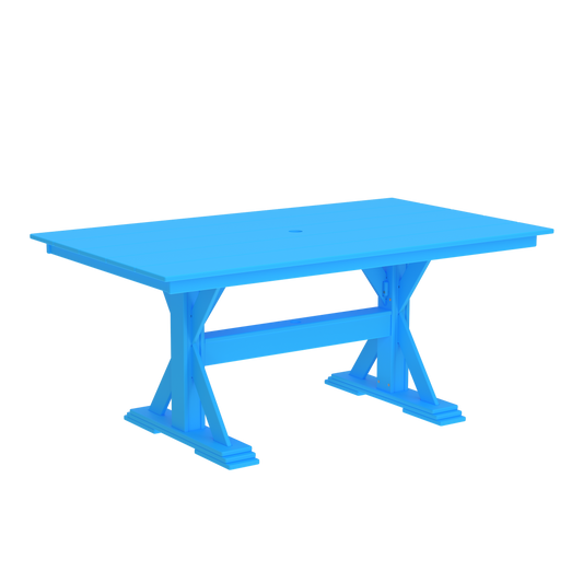 Modern Outdoor X-Base Dining Table 96"Wx42"Dx31"H