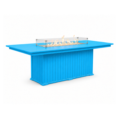 Modern Outdoor Fire Dining Table 84"Wx42"Dx31"H