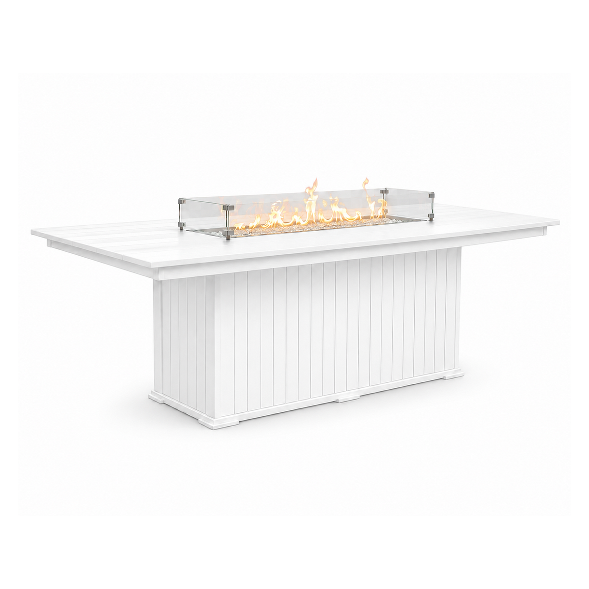 Modern Outdoor Fire Dining Table 84"Wx42"Dx31"H