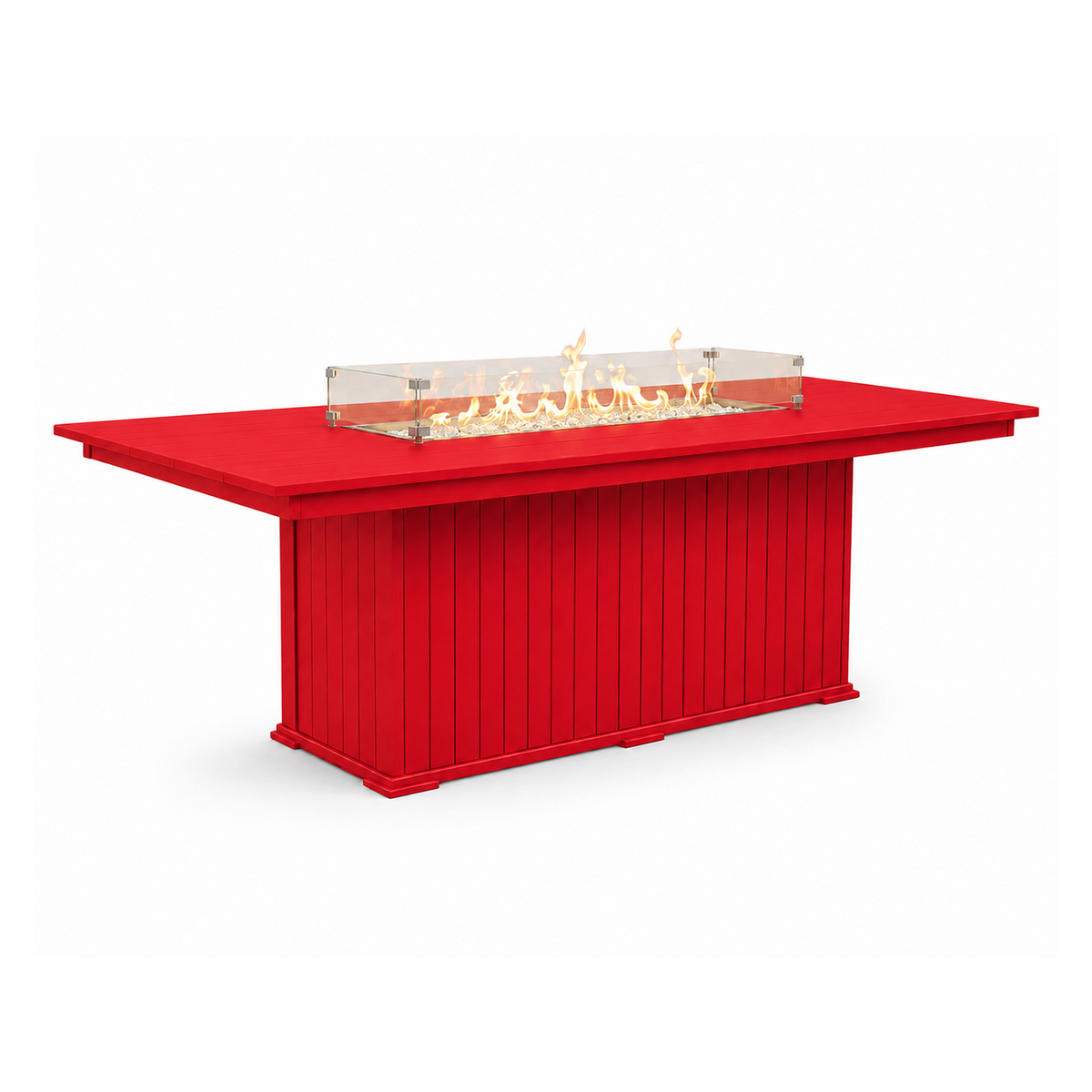 Modern Outdoor Fire Dining Table 84"Wx42"Dx31"H