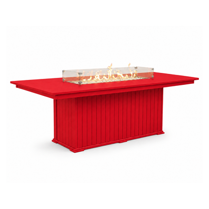 Modern Outdoor Fire Dining Table 84"Wx42"Dx31"H
