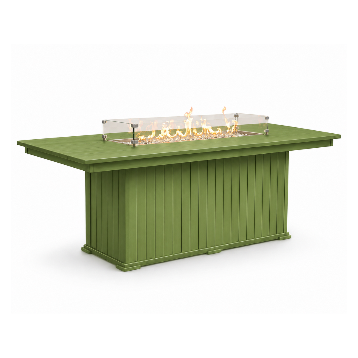 Modern Outdoor Fire Dining Table 84"Wx42"Dx31"H