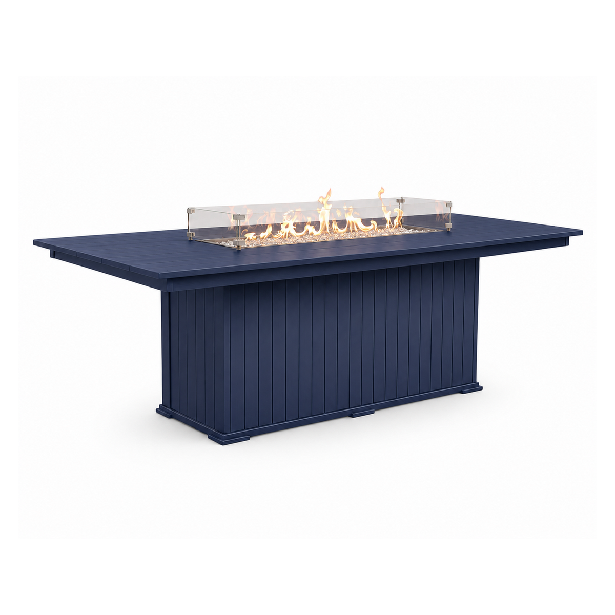 Modern Outdoor Fire Dining Table 84"Wx42"Dx31"H