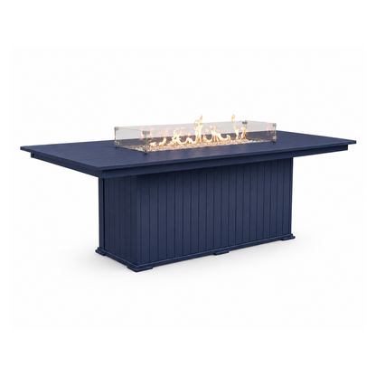 Modern Outdoor Fire Dining Table 84"Wx42"Dx31"H