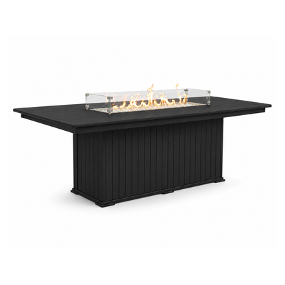 Modern Outdoor Fire Dining Table 84"Wx42"Dx31"H