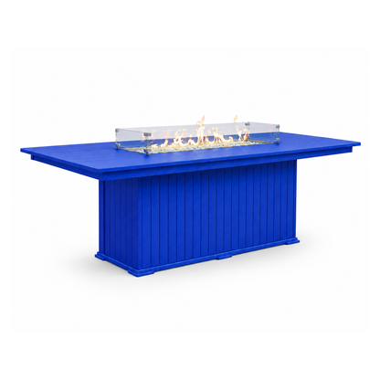 Modern Outdoor Fire Dining Table 84"Wx42"Dx31"H