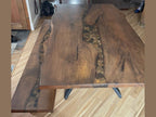 Epoxy River Dining Table w/ Metal X-Base or U-Base 42"Dx72"Wx30"H