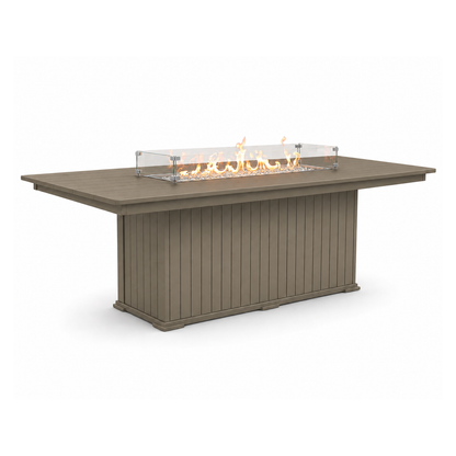 Modern Outdoor Fire Dining Table 84"Wx42"Dx31"H