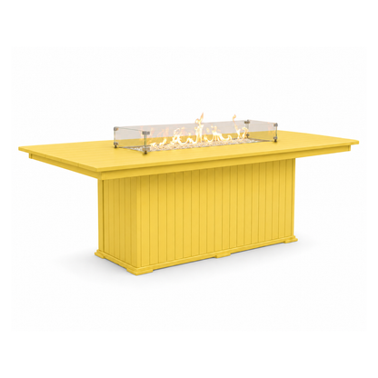 Modern Outdoor Fire Dining Table 84"Wx42"Dx31"H