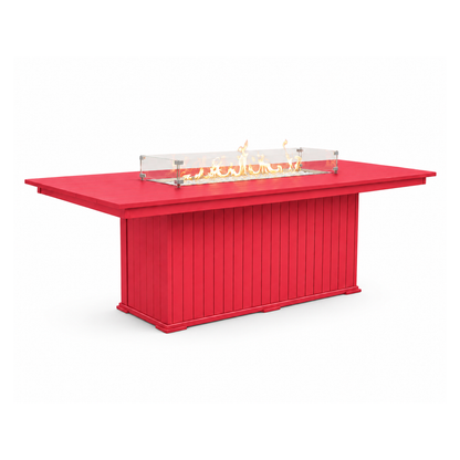 Modern Outdoor Fire Dining Table 84"Wx42"Dx31"H