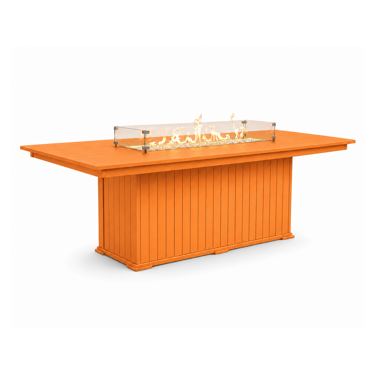 Modern Outdoor Fire Dining Table 84"Wx42"Dx31"H