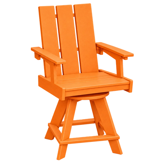 Modern Outdoor Swivel Pub Arm Chair 24"