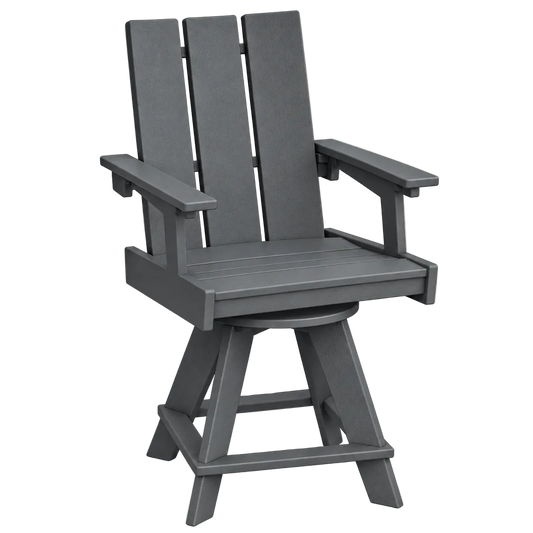 Modern Outdoor Swivel Pub Arm Chair 24"