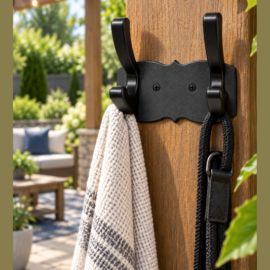 Modern Outdoor Coat Rack w/ 2 Hooks
