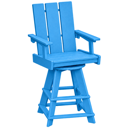 Modern Outdoor Swivel Bar Arm Chair 30"