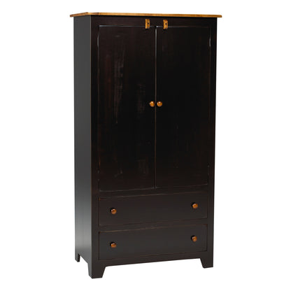 Rustic  Plain Top Armoire 36"W
