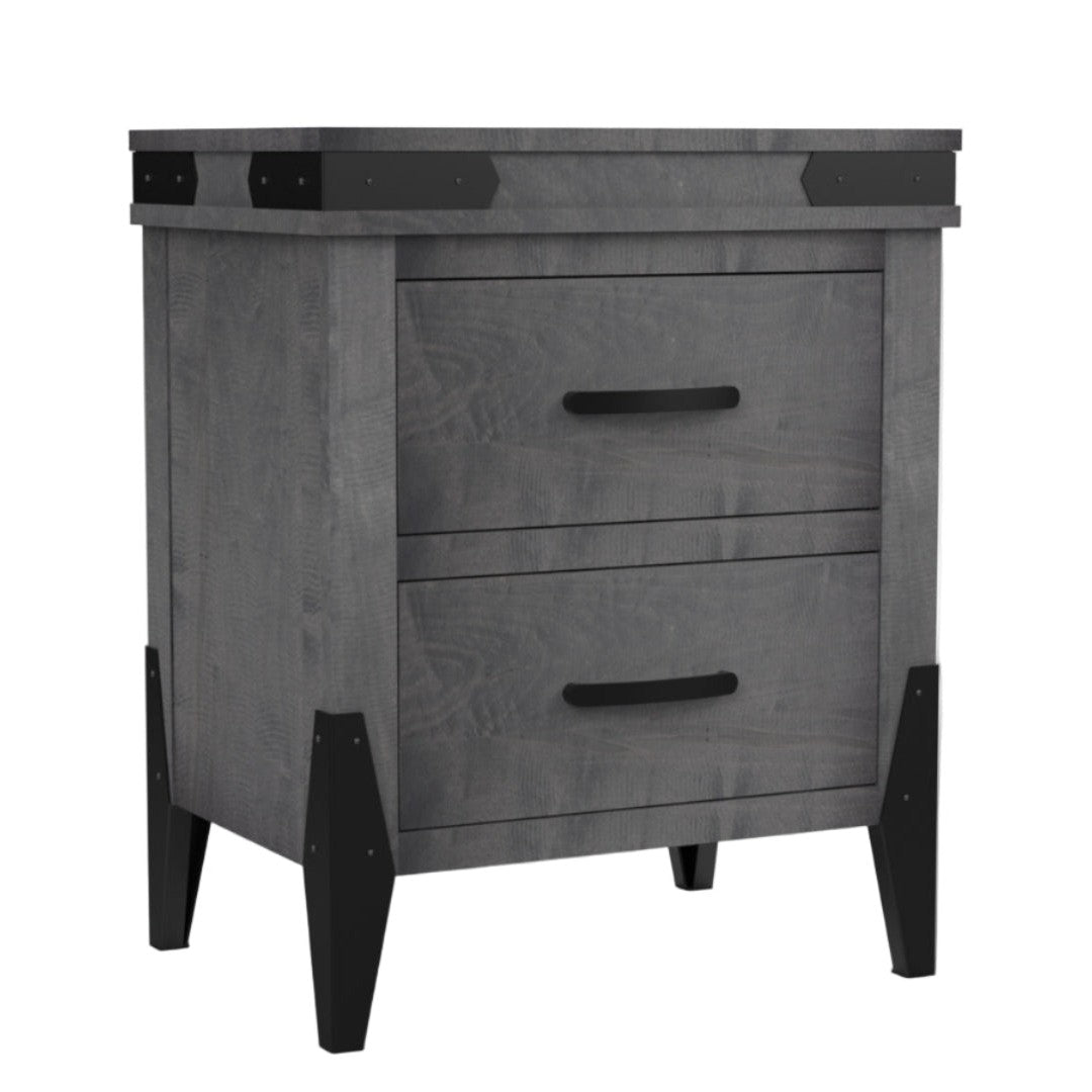 Flat Iron  2 Drawer Nightstand 26"W