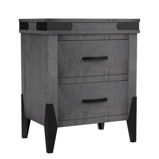 Flat Iron  2 Drawer Nightstand 26"W