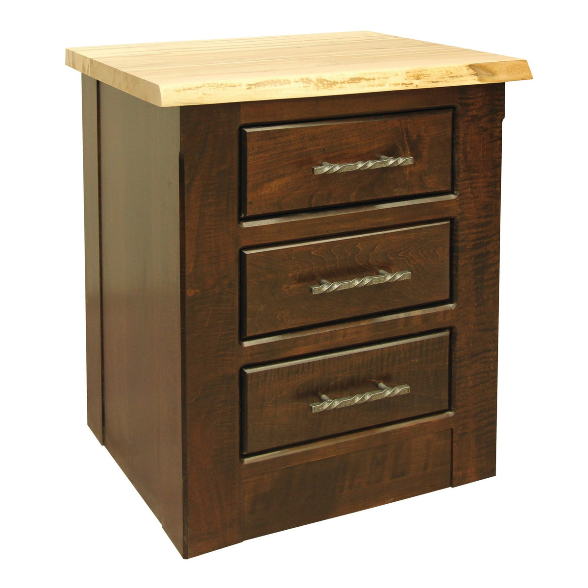 Live Edge  3 Drawer Nightstand 20"W