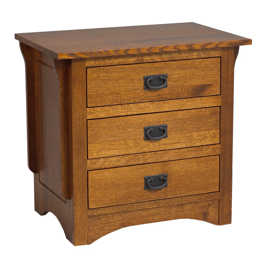 Mission  3 Drawer Nightstand 26"W