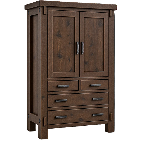 Austin  Large 4Drawer Plain Top Armoire 42"W