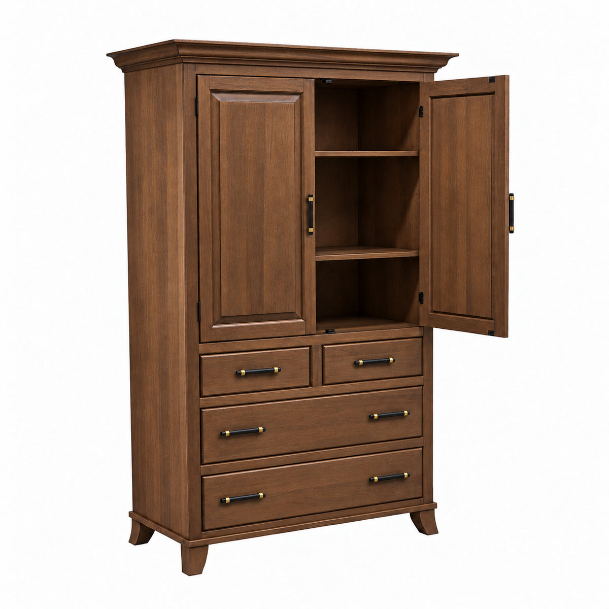 Bourbon  Large 4Drawer Plain Top Armoire 42"W