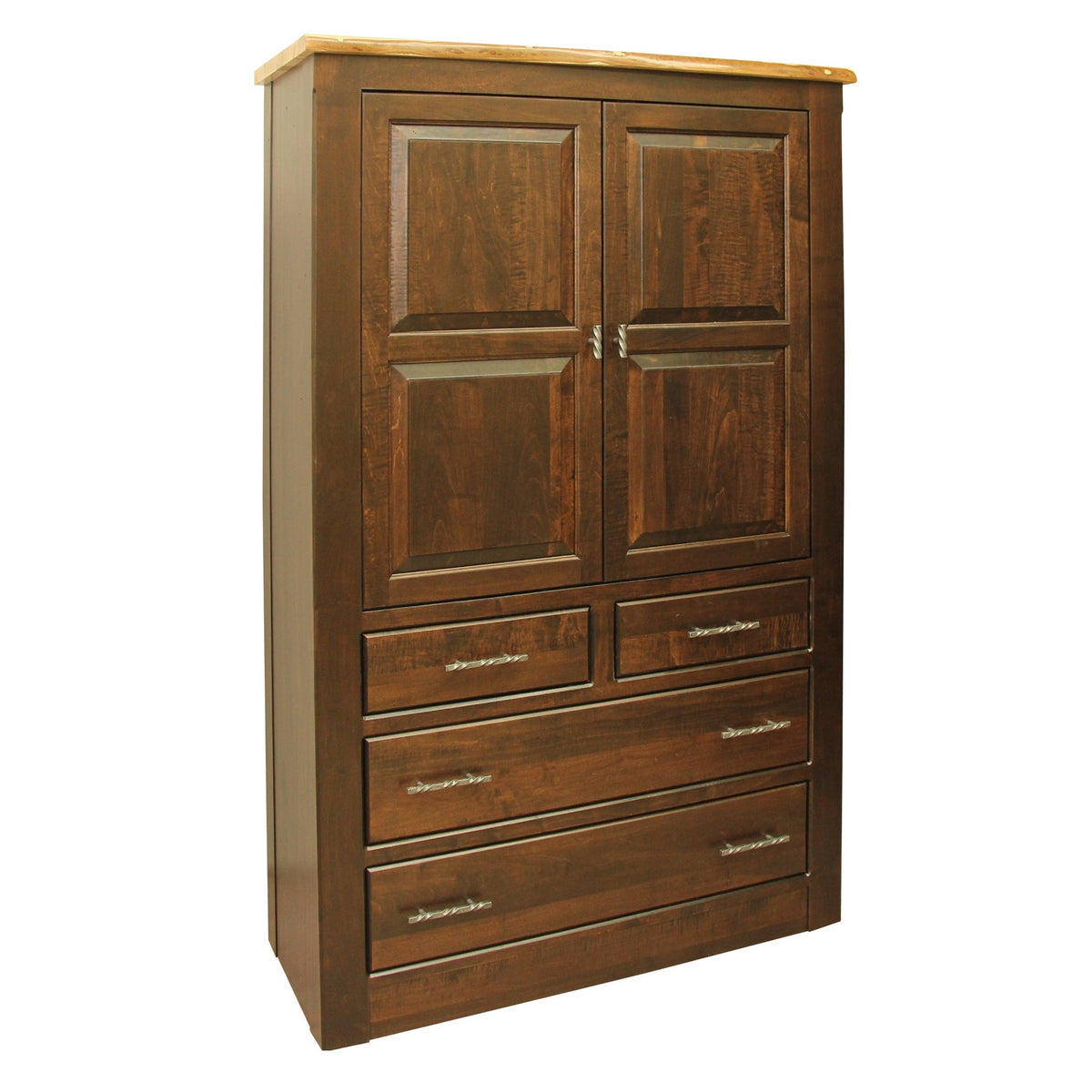 Live Edge  Large 4Drawer Plain Top Armoire 42"W