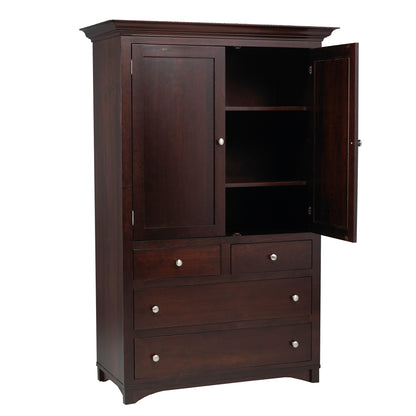 Montana  Large 4Drawer Plain Top Armoire 42"W
