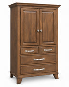 Bourbon  Large 4Drawer Plain Top Armoire 42"W
