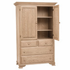 Country Lane  Large 4Drawer Plain Top Armoire 42"W