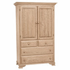 Country Lane  Large 4Drawer Plain Top Armoire 42"W