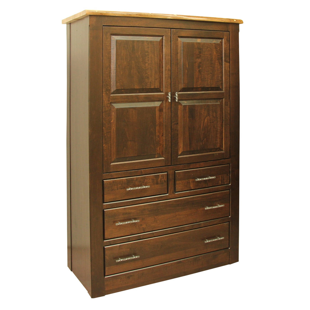 Live Edge  Large 4Drawer Plain Top Armoire 42"W