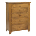 Rough Cut  5 Drawer Chest
