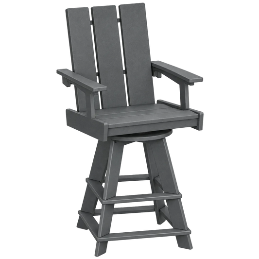 Modern Outdoor Swivel Bar Arm Chair 30"