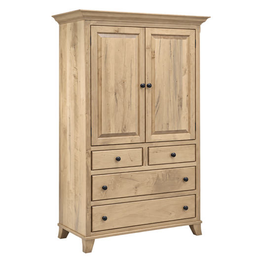 Bourbon  Large 4Drawer Plain Top Armoire 42"W