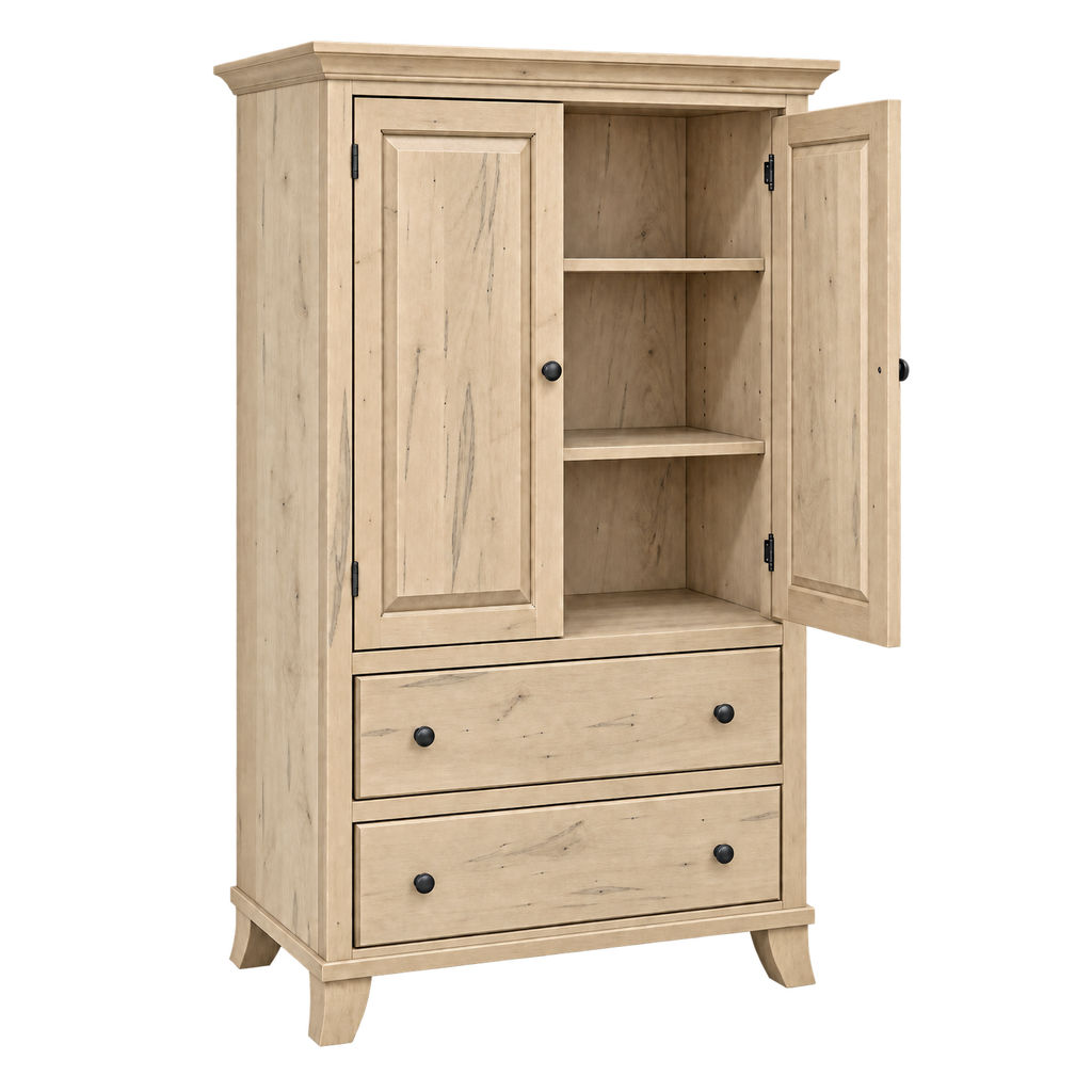 Bourbon  Plain Top Armoire 36"W