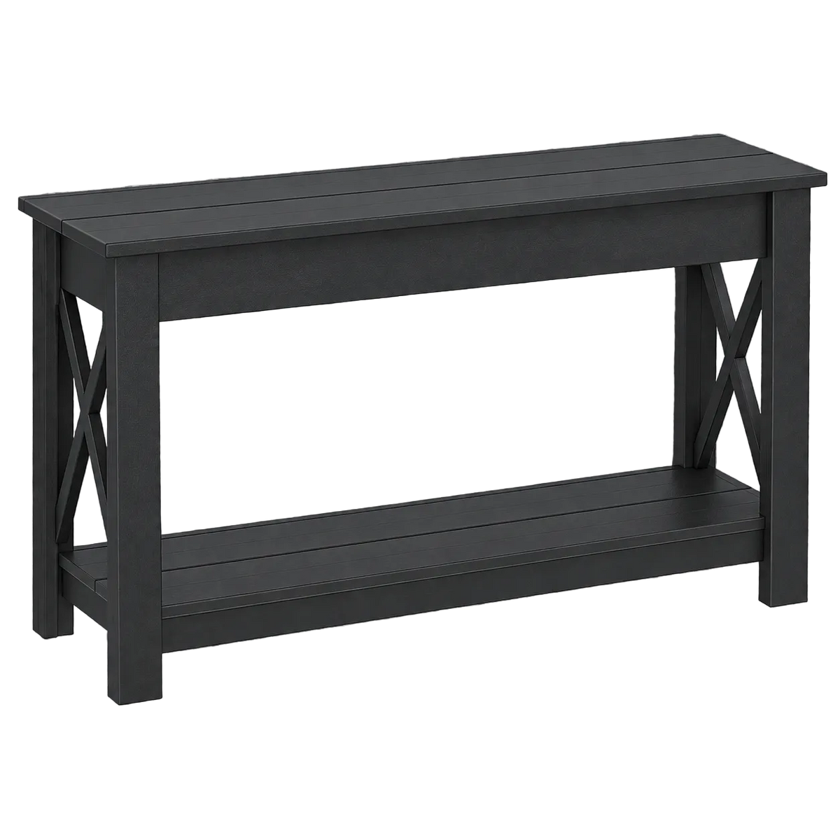 Modern Outdoor X Hall Table with Shelf