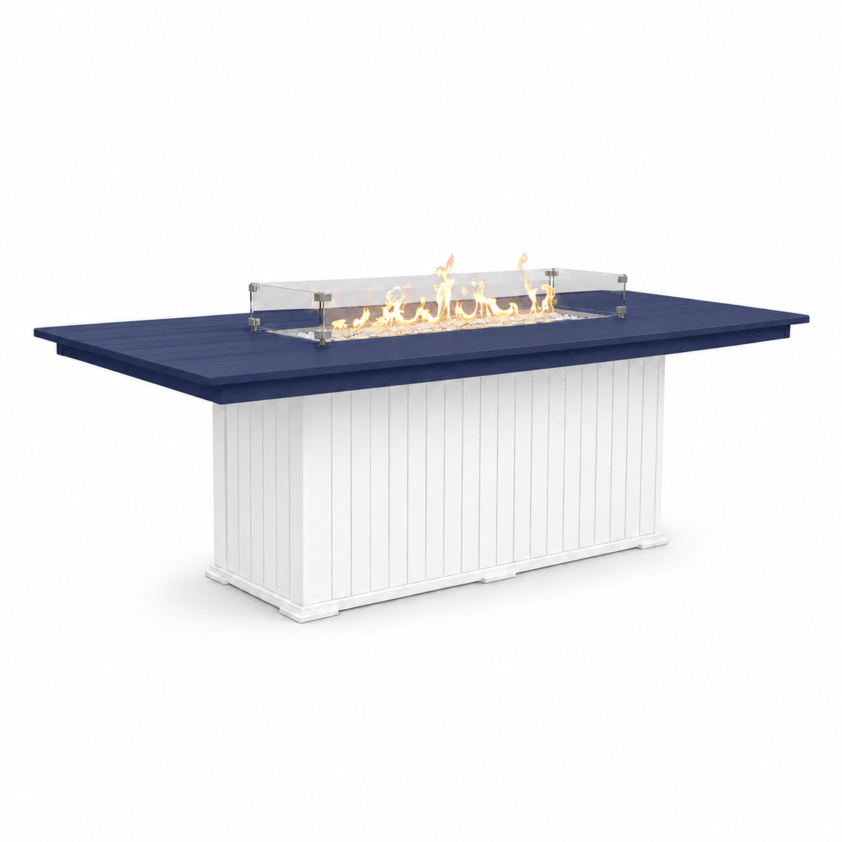 Modern Outdoor Fire Dining Table 84"Wx42"Dx31"H