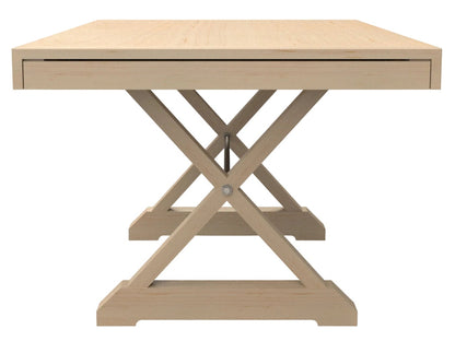 Mitered Dining Table with Modern Farmhouse X-Base