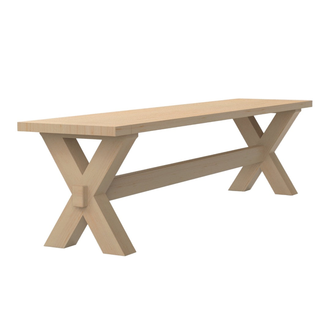 Cross Creek Trestle Base  72" Bench Slab Top